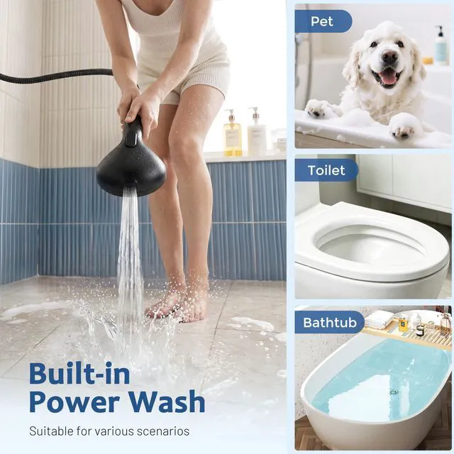 Alt view image 6 of 7 - Dual Filtered Rain Shower Head Combo, High Pressure Handheld Shower Head with Adjustable Bar - Rainfall Shower Head And Showerhead with Filter for Hard Water - Removes Chlorine
