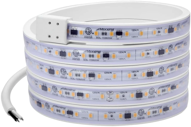 Main image of 72 in. Hardwired LED Under Cabinet Strip Light, 2760 Lumens, 3000K Warm White, Kitchen and Living Room 120V White Cove Lighting, No Power Supply Needed