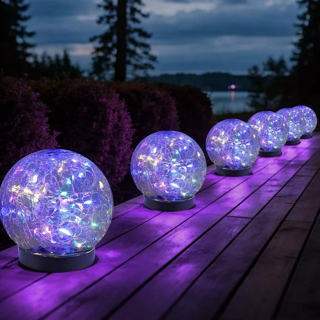 Main image of Solar Globe Lights Outdoor Waterproof-Solar Balls for Garden Cracked Glass Ball Lights Outdoor-Solar Orbs for Outside-Decorations for Patio and Yard Lawn Backyard Decor