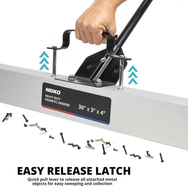 Alt view image 4 of 7 - 53418A 36-Inch Magnetic Pickup Sweeper with Wheels, Adjustable Handle, and Floor Magnet, Heavy-Duty Magnet to Pick Up Nails, 55-Pound Capacity