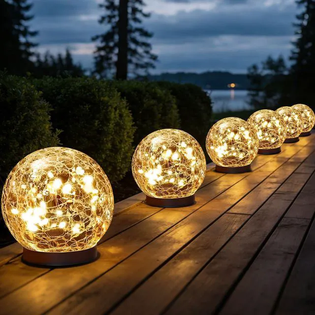 Main image of Solar Globe Lights Outdoor Waterproof-Solar Balls for Garden Cracked Glass Ball Lights Outdoor-Solar Orbs for Outside-Decorations for Patio and Yard Lawn Backyard Decor
