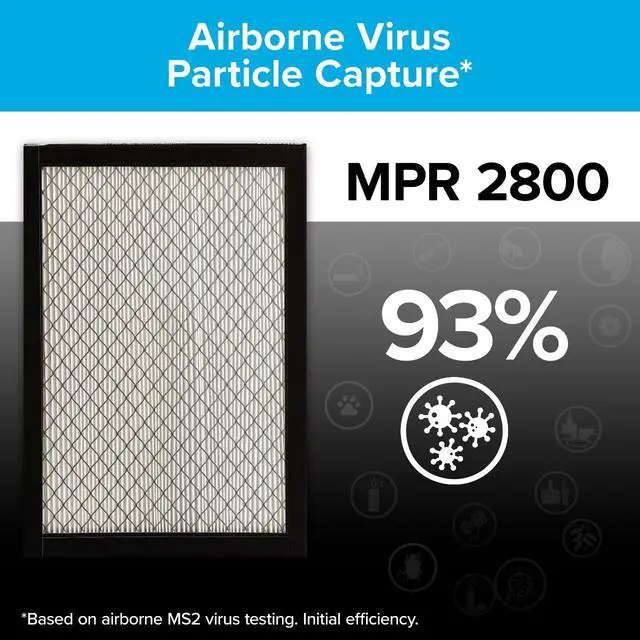 Alt view image 4 of 6 - 14x20x1 Air Filter, MERV 14, MPR 2800, 2 HVAC Filters Ultrafine Particle Reduction, 3-Month AC/Furnace Filters, Cleaner Air, Reliable Airflow, (Act. Size 13.781x19.781x0.84 in)