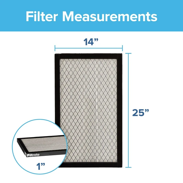 Alt view image 2 of 6 - 14x25x1 Air Filter, MERV 14, MPR 2800, 2 HVAC Filters Ultrafine Particle Reduction, 3-Month AC/Furnace Filters, Cleaner Air, Reliable Airflow, (Act.Size 13.844x24.844x0.78 in)