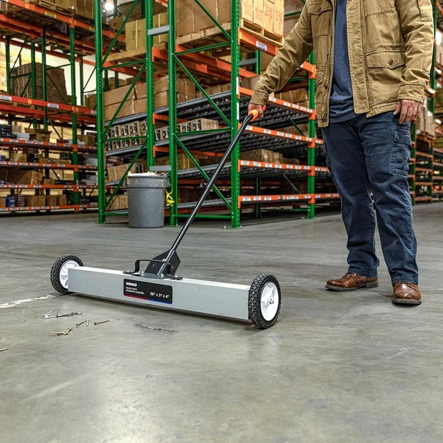 Alt view image 7 of 7 - 53418A 36-Inch Magnetic Pickup Sweeper with Wheels, Adjustable Handle, and Floor Magnet, Heavy-Duty Magnet to Pick Up Nails, 55-Pound Capacity