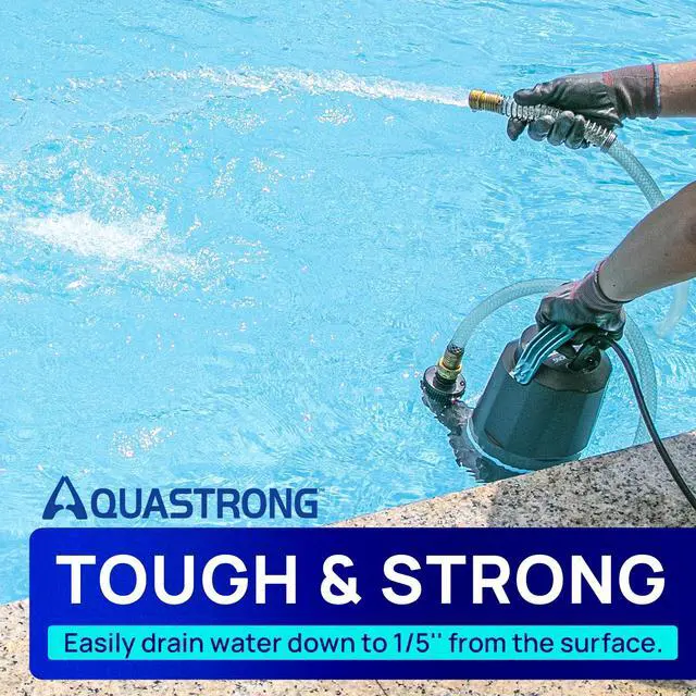 Alt view image 3 of 7 - 1 HP Sump Pump 4500 GPH Submersible Water Pump for Water Removal Thermoplastic Utility Pump High Flow Water Removal for Swimming Pool Garden Pond Basement Wells with 10ft Long Power Cord