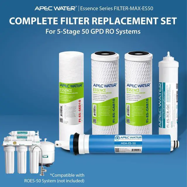 Alt view image 2 of 7 - FILTER-MAX-ES50 Reverse Osmosis Filter Replacement Set, 50 GPD ROES-50 Replacement Filter Set, 1 Year Set, 5-Stage, Compatible with 5-Stage 50 GPD RO Systems