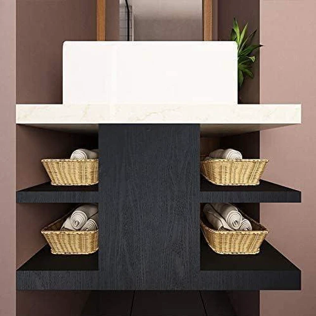 Alt view image 5 of 7 - Black Wood Peel and Stick Wallpaper Wood Contact Paper 17.7" × 984" Self-Adhesive Wallpaper Removable Waterproof Wall Paper Vinyl for Countertop Furniture Kitchen Countertop Easy to Clean