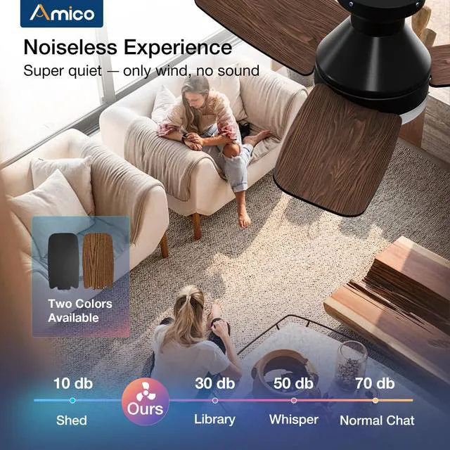 Alt view image 4 of 7 - 30 Inch Black Low Profile Ceiling Fans with Lights and Remote Flush mount, 3-color dimmable light, quiet reversible DC motor, easy install, memory, timer, bedroom, covered outdoor areas