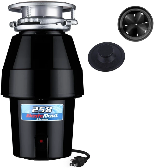 Main image of Waste Maid Garbage Disposal, Anti-Jam, Continuous Feed, 1/2 HP Mid Duty Anti-Jam Stainless Steel Food Waste Grinding System, Quiet Continuous Feed, Easy 3-Bolt Mount, 10-US-WM-258-3B