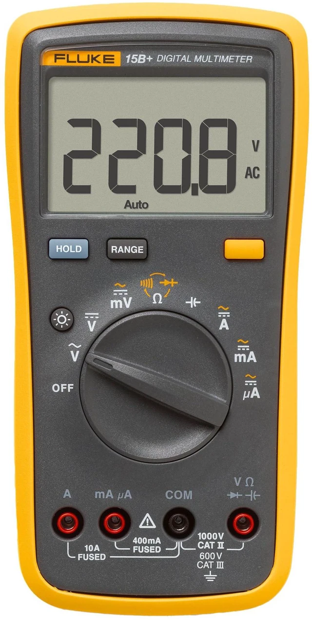 Main image of 15B+ Digital Multimeter, for Electrical Applications, Measures AC/DC Voltage and Current Measurements up to 1000V and 10A, Along with Resistance, Continuity, Diode, and Capacitance Capabilities