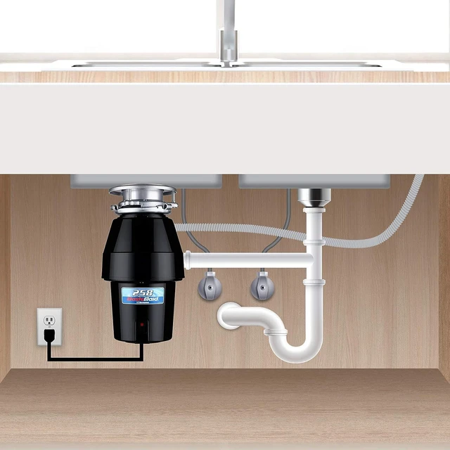 Alt view image 7 of 7 - Waste Maid Garbage Disposal, Anti-Jam, Continuous Feed, 1/2 HP Mid Duty Anti-Jam Stainless Steel Food Waste Grinding System, Quiet Continuous Feed, Easy 3-Bolt Mount, 10-US-WM-258-3B