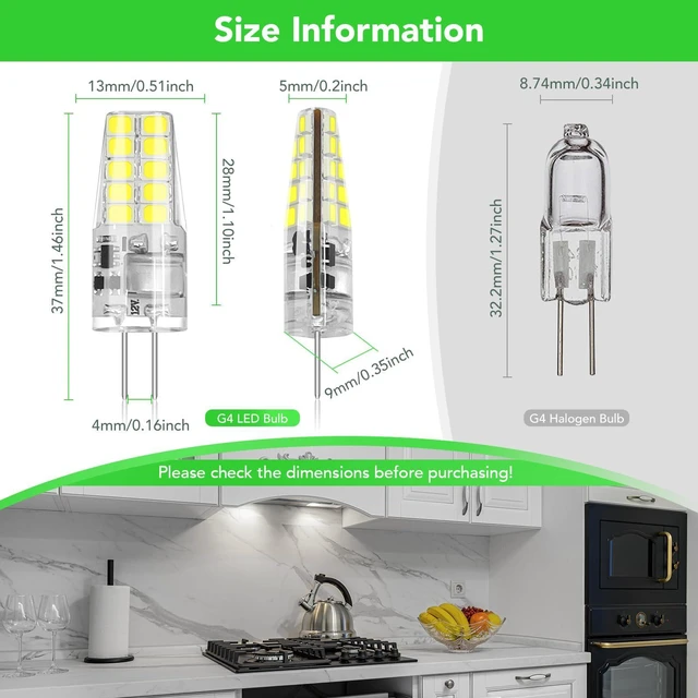 Alt view image 2 of 7 - 40 Pack G4 LED Bulb 2W Equivalent 30W 6000K Daylight 250 Lumens 360°Beam Angle, T3 Halogen Bulb Replacement Landscape Bulbs, AC/DC 12V Led Lights G4 Bi-Pin Base for Outdoor Landscape Lighting