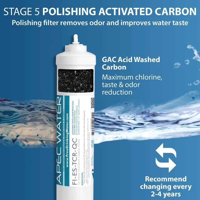 Alt view image 6 of 7 - FILTER-MAX-ES50 Reverse Osmosis Filter Replacement Set, 50 GPD ROES-50 Replacement Filter Set, 1 Year Set, 5-Stage, Compatible with 5-Stage 50 GPD RO Systems