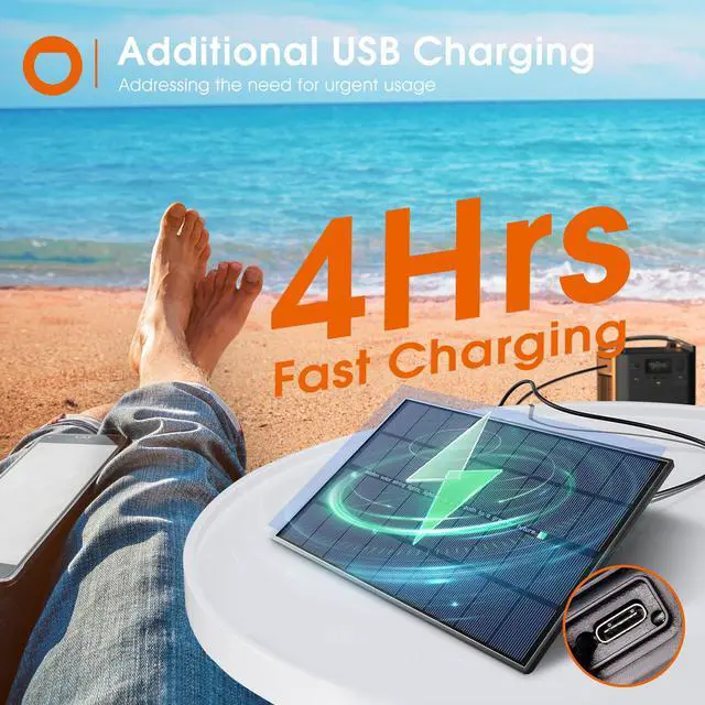 Alt view image 4 of 7 - 200FT(192+8) Solar String Lights Outdoor, Last 20+ Hrs, USB Charging IP65 Waterproof. Dimmable Timer via Remote. Memory, 3 Modes, 2700K Warm White. Easy Install for Patio, Porch. 4-Pack*50FT