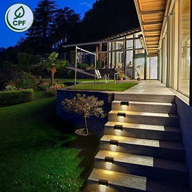Alt view image 7 of 7 - Solar Deck Lights Outdoor 24 Pack,Step Light Waterproof,Warm White Led Solar lights for Outdoor Stairs, Step, Fence, Yard, Patio and Pathway