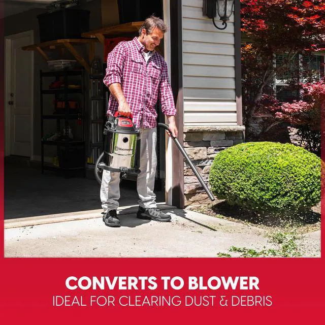 Alt view image 6 of 7 - DVOM204S 1101 4-Gal 20V Cordless Stainless-Steel Wet/Dry Vac Red