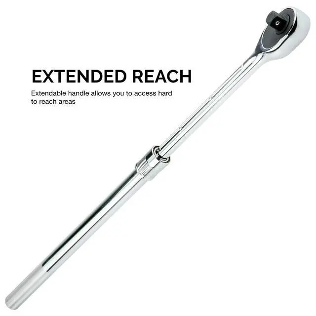 Alt view image 3 of 5 - 03069A 3/4-Inch-Drive Extendable Ratchet Handle, 24-Tooth Reversible Ratcheting Feature, Extends 24 to 39 3/4 Inches