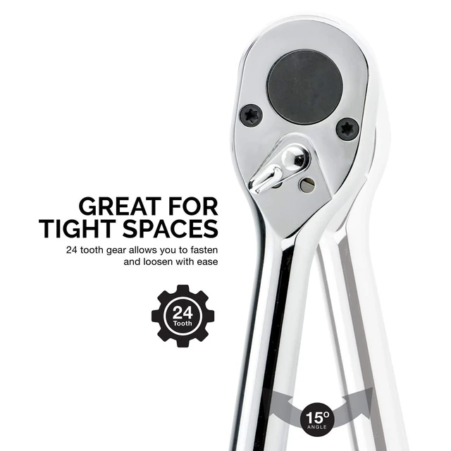 Alt view image 4 of 5 - 03069A 3/4-Inch-Drive Extendable Ratchet Handle, 24-Tooth Reversible Ratcheting Feature, Extends 24 to 39 3/4 Inches