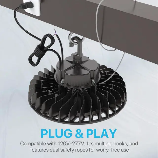 Alt view image 5 of 7 - LED High Bay Light | 29000LM 200W Dimmable High Bay LED Lighting | UL Listed | 5000K Commercial Lights | US Hook Included | Alternative to 850W MH/HPS