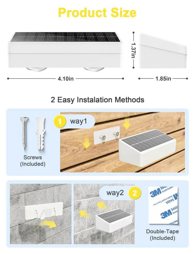 Alt view image 5 of 7 - Fence Lights Solar Powered with Remote, 9 Fixed Colors Color Changing White Fence Lights Waterproof IP65 Dusk-to-Dawn LED Deck Lighting for Patio, Railing, Pool, Porch, Backyard, 12 Pack