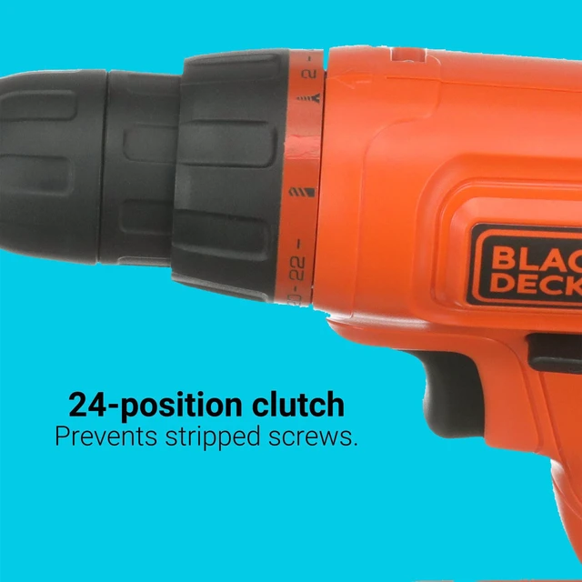 Alt view image 4 of 7 - 20V MAX* POWERCONNECT Cordless Drill Driver Kit with Drill Bit Set and Sockets, 100 pc. Tool Kit for Home, Battery and Charger Included, Orange (BDC120VA100)