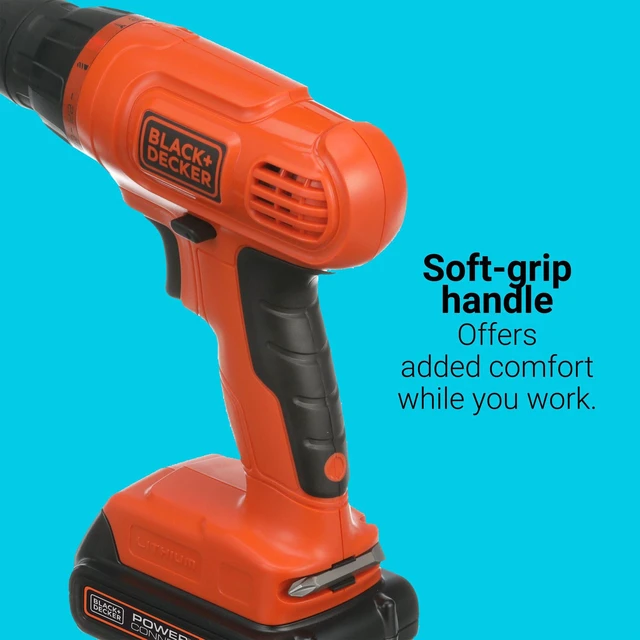Alt view image 6 of 7 - 20V MAX* POWERCONNECT Cordless Drill Driver Kit with Drill Bit Set and Sockets, 100 pc. Tool Kit for Home, Battery and Charger Included, Orange (BDC120VA100)