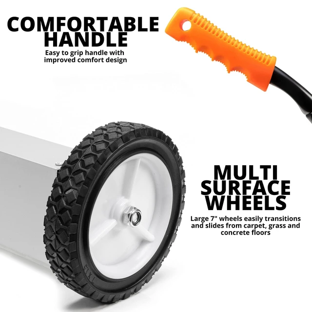 Alt view image 4 of 7 - 53416A 24 Rolling Magnetic Sweeper with Wheels, 50 Pound Capacity, Adjustable Handle & Floor Magnet Clearance Height, Metal Pick Up and Nail Magnet, Floor Sweeper for Construction, Shop, Etc