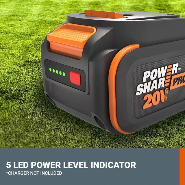 Alt view image 5 of 6 - 20V 4.0Ah Lithium-ion Battery 1 pc, WA3674 PowerShare, Intelligent Battery, Stays Cool, 360° Cell Protection, Charge-Level Indicator