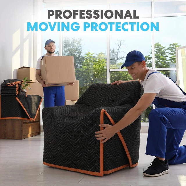 Alt view image 2 of 6 - Heavy Duty Padded Moving Blankets 72" x 40" 12 Pack Packing Blankets, Furniture Covers for Moving