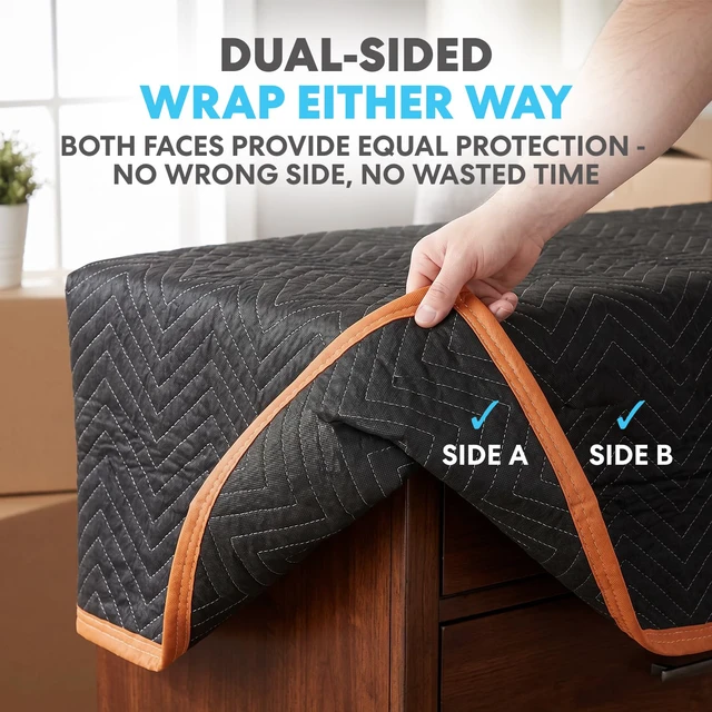 Alt view image 4 of 6 - Heavy Duty Padded Moving Blankets 72" x 40" 12 Pack Packing Blankets, Furniture Covers for Moving