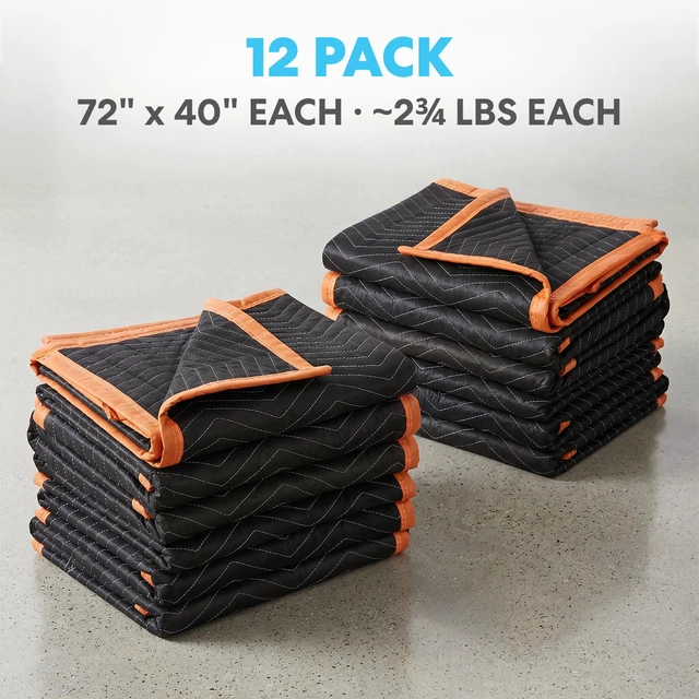 Alt view image 6 of 6 - Heavy Duty Padded Moving Blankets 72" x 40" 12 Pack Packing Blankets, Furniture Covers for Moving