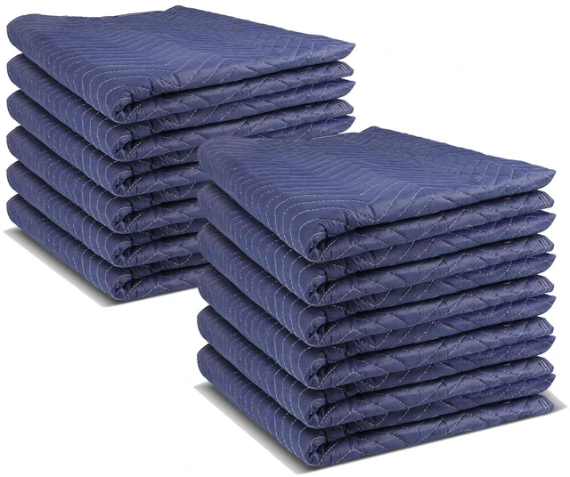 Main image of 12 Pack Moving Blankets 40"x 72" Heavy Duty Packing Blankets for Shipping Thick Furniture Wrapping for Moving Supplies