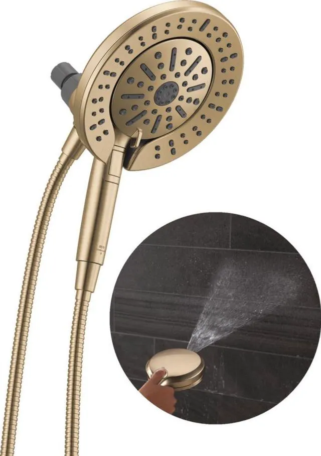 Main image of 6-Setting In2ition 2-in-1 Dual Shower Head with Handheld High Pressure ProClean Spray, Brushed Gold Detachable Shower Head with Hose, 1.75 GPM Flow Rate, Champagne Bronze 75655CZ