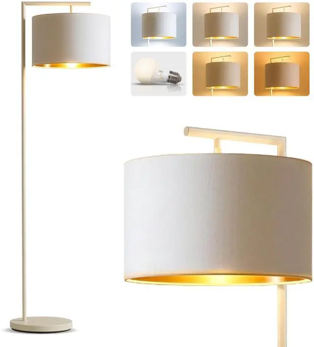 Main image of Montage Modern Floor Lamp - LED Standing Lamp with Adjustable Color Changing Bulbs for Living Rooms & Offices - Tall Corner Bedroom Reading Light for Contemporary Home Decor - Cream and Gold