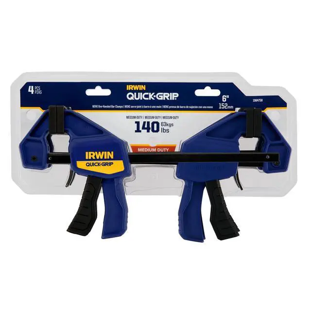 Alt view image 7 of 7 - Bar Clamp, 6", 8 Pack | QUICK-GRIP | One-Handed | Mini