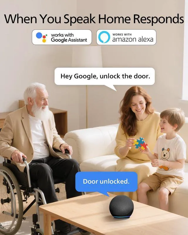 Alt view image 4 of 7 - Wi-Fi Smart Deadbolt Lock, Keyless Entry Door Locks for Front Door Code / Fingerprint / APP Unlock, Remote Access, Alexa Google Voice Unlock, Auto Lock, Built in WiF, Backlit Touchscreen