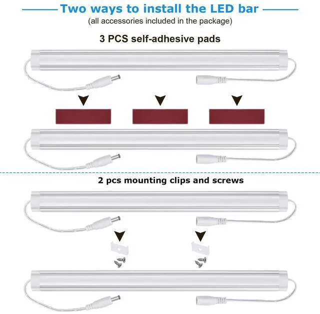 Alt view image 5 of 7 - Under Cabinet LED Lighting Kit, Super Bright, 6 PCS 12 Slim Light Bars, 31W 2000 Lumen, Dimmable, Plug or Wired Power Adapter, for Kitchen Cabinets Counter Shelf Workbench (Warm White 3000K)