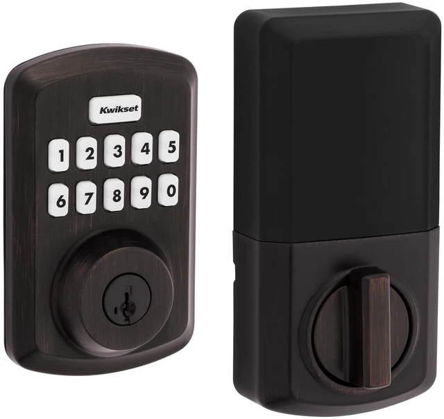 Main image of Powerbolt 250 10-Button Keypad Venetian Bronze Transitional Electronic Deadbolt Door Lock, Featuring Convenient Keyless Entry, Customizable User Codes and Auto-Locking