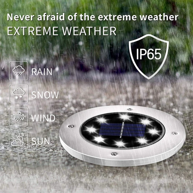 Alt view image 2 of 7 - Solar Lights Outdoor Waterproof, Warm White, 16 Pack Ground Lights Solar Powered Lights Outdoor Solar Disk Light Landscape Light for Deck Step Patio Yard Pathway Walkway Driveway Garden