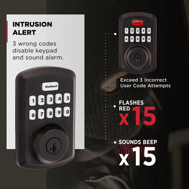 Alt view image 6 of 7 - Powerbolt 250 10-Button Keypad Venetian Bronze Transitional Electronic Deadbolt Door Lock, Featuring Convenient Keyless Entry, Customizable User Codes and Auto-Locking