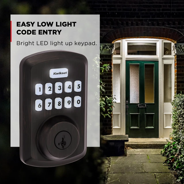 Alt view image 7 of 7 - Powerbolt 250 10-Button Keypad Venetian Bronze Transitional Electronic Deadbolt Door Lock, Featuring Convenient Keyless Entry, Customizable User Codes and Auto-Locking