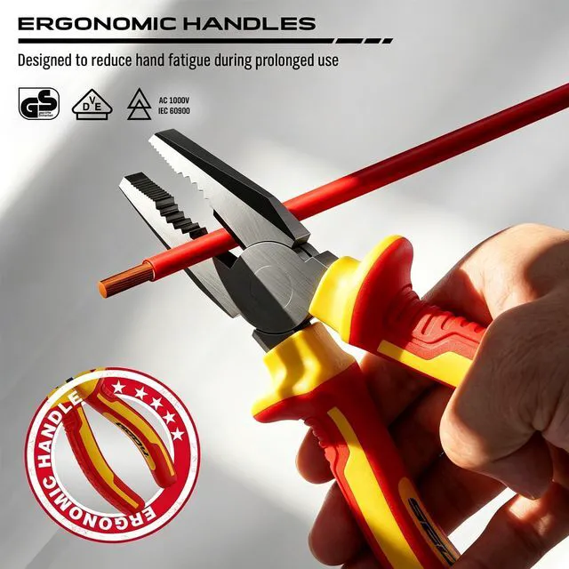 Alt view image 4 of 7 - 18-Piece Insulated Electrician Tool Set, VDE 1000V Insulated Screwdrivers, Voltage Tester, Long Nose, Diagonal Cutting and Water Pump Pliers for Electrical Work, Home Repair and Maintenance
