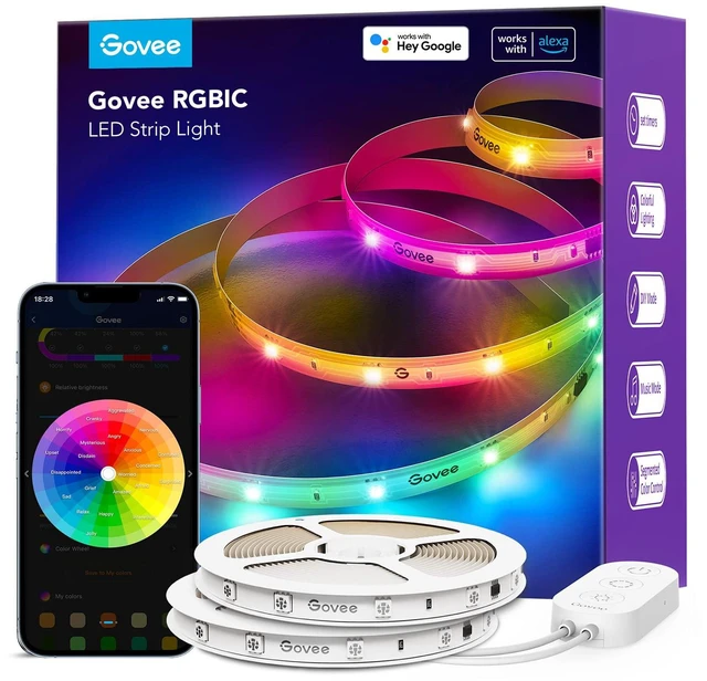 Main image of 65.6ft RGBIC LED Strip Lights, Work with Alexa and Google Assistant LED Lights for Bedroom, WiFi App Control Segmented DIY Multiple Colors, Color Changing Light for Home Decor