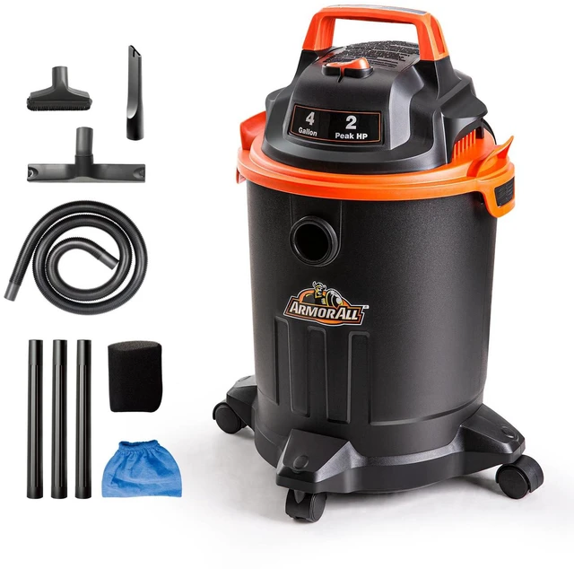 Main image of VO405P 0901 4 Gallon Wet/Dry Vac 2.0 Peak HP Shop Vacuum with Nozzles & Brush,Black/Orange