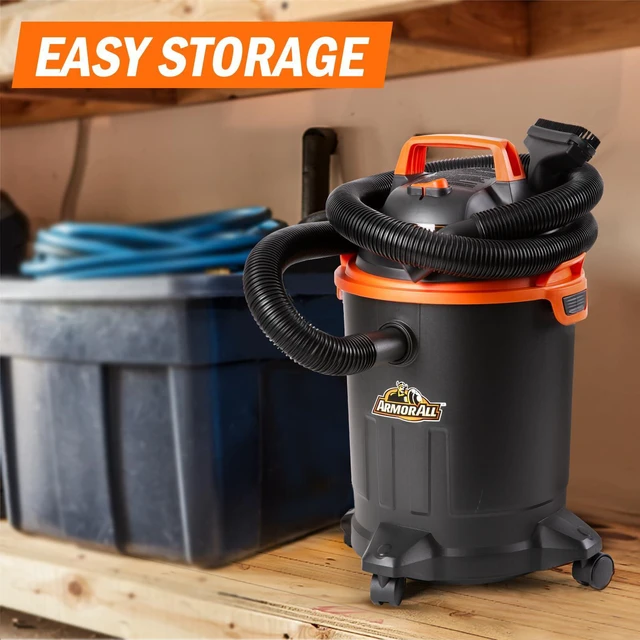 Alt view image 6 of 6 - VO405P 0901 4 Gallon Wet/Dry Vac 2.0 Peak HP Shop Vacuum with Nozzles & Brush,Black/Orange