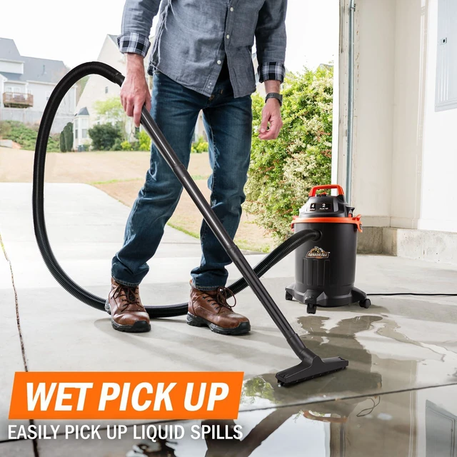 Alt view image 5 of 6 - VO405P 0901 4 Gallon Wet/Dry Vac 2.0 Peak HP Shop Vacuum with Nozzles & Brush,Black/Orange