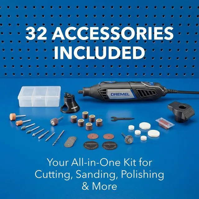 Alt view image 2 of 7 - 4000-2/32 Rotary Tool Kit with 2 Attachments and 32 Accessories 2 Attachments, 32 Accessories, Variable Speed, 1.6 Amp Motor, Ideal for Cutting, Sanding, Engraving, Wood Carving