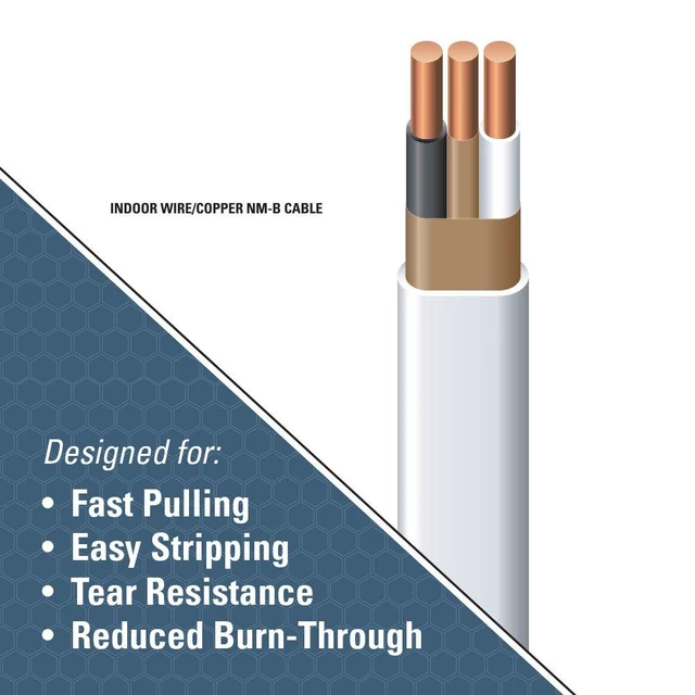 Alt view image 4 of 7 - Romex Brand Simpull Solid Indoor 14/2 W/G NMB Cable 100ft Coil - SW# 28827423