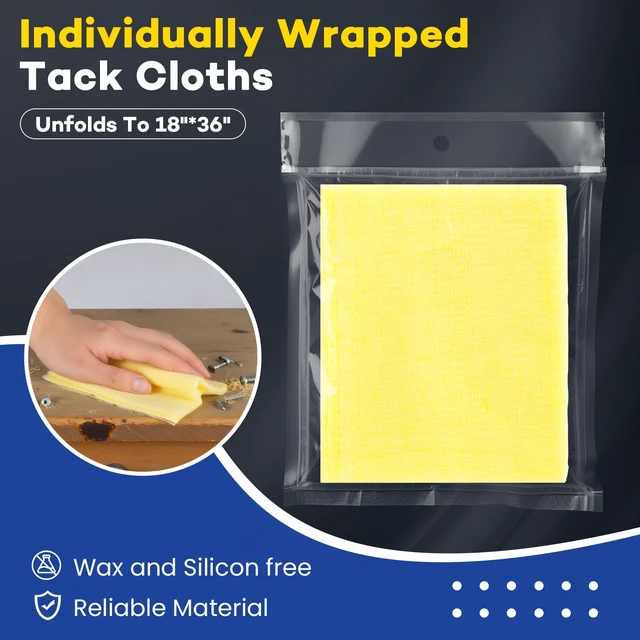 Alt view image 3 of 6 - 144Pcs Tack Cloth for Removing Dust from Woodworking, 18 x 36 Inches Dust Cloths,Sanding Particles, Clean & Polish, Ideal for Woodworking & Painting,Wax and Silicone Free