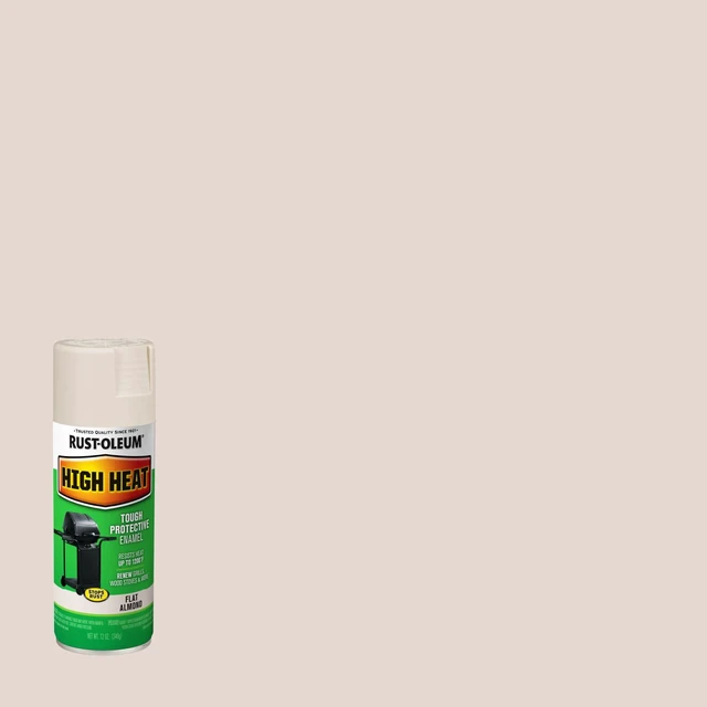 Alt view image 2 of 7 - High Heat Flat Almond Enamel Spray Paint Up To 1200°F Protection, Grills, Smokers & Stoves, Rust Resistant Finish, Corrosion Resistant, 12 Oz
